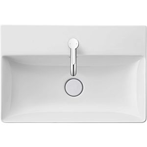 Duravit DuraSquare Waschtisch 23566000411 600x400mm, weiß Wondergliss, ohne Überlauf