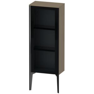 Duravit XViu Halbhochschrank XV1360LB235 40x24x89cm, Glastür, schwarz matt, Tür links, Eiche terra