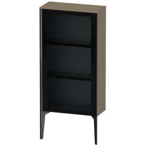 Duravit XViu Halbhochschrank XV1361RB235 50x24x89cm, Glastür, schwarz matt, Tür rechts, Eiche terra