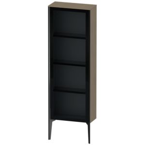 Duravit XViu Halbhochschrank XV1366RB235 50x24x133cm, Glastür, schwarz matt, Tür rechts, Eiche terra