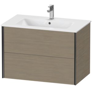 XViu Duravit vasque XV41260B235 81 x 56 x 48 cm, chêne terra, 2 tiroirs, suspendu, noir mat