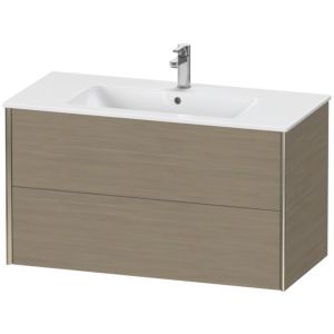 Duravit XViu Waschtisch-Unterschrank XV41270B135 101 x 56 x 48 cm, Eiche terra, 2 Schubkästen, wandhängend, champagner matt