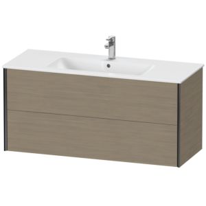 XViu Duravit vasque XV41280B235 121 x 56 x 48 cm, chêne terra, 2 tiroirs, suspendu, noir mat