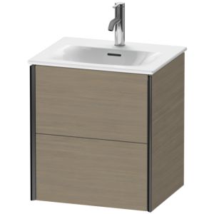 XViu Duravit vasque XV41310B235 51x42x55.7cm, 2 tiroirs, noir mat, chêne terra