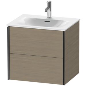 XViu Duravit vasque XV41320B235 61 x 55,7 x 48 cm, chêne terra, 2 tiroirs, noir mat