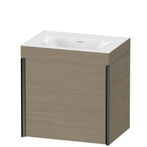 Duravit XViu vanity unit XV4630NB235C 45x33.3cm, 2000 door, left, without tap hole, matt black, Rahmen C, terra oak