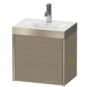 Duravit XViu Waschtisch-Unterschrank XV4630OB135P 45x33,3cm, 1 Tür, links, 1 Hahnloch, champagner matt, Rahmen P, Eiche terra