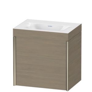 Duravit XViu vanity unit XV4631NB135C 45x33.3cm, 2000 door, right, without tap hole, matt champagne, Rahmen C, terra oak