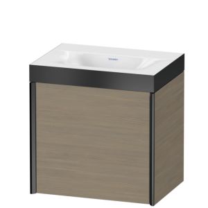 Duravit XViu vanity unit XV4631NB235P 45x33.3cm, 2000 door, right, without tap hole, matt black, Rahmen P, terra oak