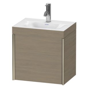 Duravit XViu vanity unit XV4631OB135C 45x33.3cm, 2000 door, right, 2000 tap hole, matt champagne, Rahmen C, terra oak