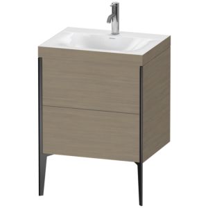 Duravit XViu Table de toilette XV4709OB235C 60x48cm, 2 2000 - out, Match2 trou de coulée, noir mat, Cadres C, en terre chêne