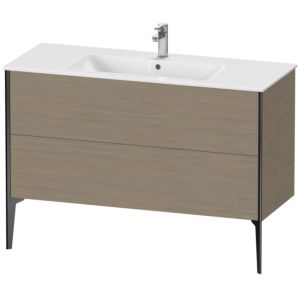 XViu Duravit vasque XV44840B235 121 x 59,4 x 48 cm, chêne terra, 2 coulissants, debout, noir mat