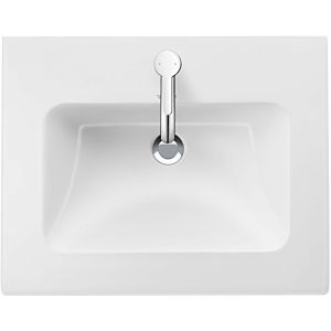 Duravit Me by Starck Möbel-Waschtisch 23365332001 53 x 43 cm, weiß seidenmatt, WonderGliss, mit Hahnloch, Überlauf, Hahnlochbank