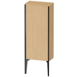 XViu Duravit high cabinet XV1305RB230 40x24x89cm, matt black, door on the right, Eiche natur