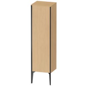 XViu Duravit high cabinet XV1325LB230 40x36x133cm, matt black, door on the left, Eiche natur