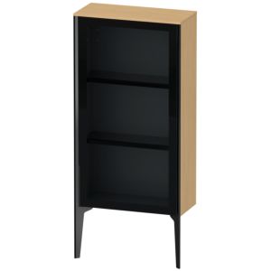 XViu Duravit high cabinet XV1361RB230 50x24x89cm, glass door, matt black, door on the right, Eiche natur