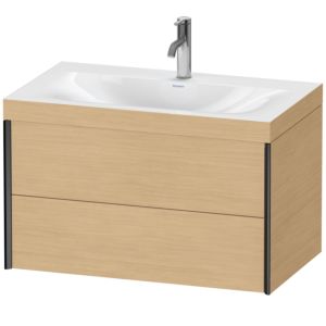 Duravit XViu vasque XV4615OB230C 80x48cm, 2 tiroirs, 2000 , noir mat, Cadres C, Eiche natur