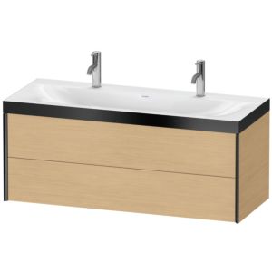 Duravit XViu Waschtisch-Unterschrank XV4618OB230P 120x48cm, 2 Schubkästen, schwarz matt, Rahmen P, Eiche natur