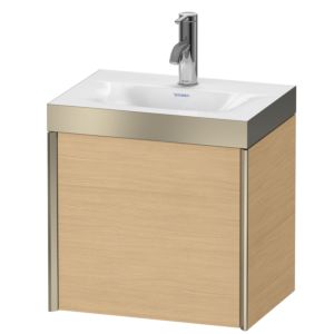 Duravit XViu Waschtisch-Unterschrank XV4630OB130P 45x33,3cm, 1 Tür, links, 1 Hahnloch, champagner matt, Rahmen P, Eiche natur