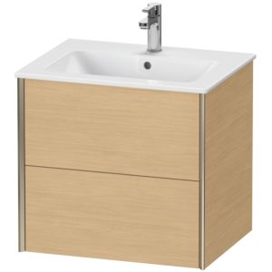Duravit XViu vanity unit XV41250B130 61 x 56 x 48 cm, Eiche natur , 2 drawers, wall-hung, matt champagne