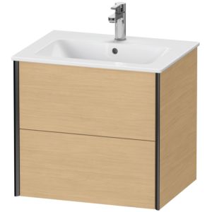Duravit XViu vanity unit XV41250B230 61 x 56 x 48 cm, Eiche natur , 2 drawers, wall-hung, matt black