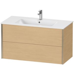 Duravit XViu meuble sous-vasque XV41270B130 101 x 56 x 48 cm, Eiche natur , 2 tiroirs, suspendu, champagne mat