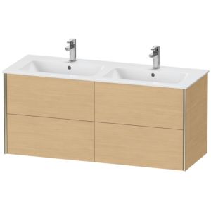 Duravit XViu meuble sous-vasque XV41290B130 128x48x56cm, 4 tiroirs, suspendu, champagne mat, Eiche natur