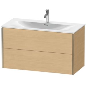 Duravit XViu Waschtisch-Unterschrank XV41350B130 101 x 55,7 x 48 cm, Eiche natur, 2 Schubkästen, champagner matt