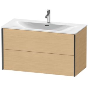 Duravit XViu Waschtisch-Unterschrank XV41350B230 101 x 55,7 x 48 cm, Eiche natur, 2 Schubkästen, schwarz matt