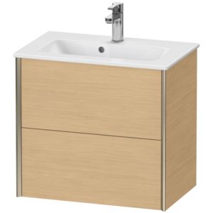 Duravit XViu Waschtisch-Unterschrank XV41780B130 61 x 56 x 39 cm, Eiche natur, 2 Schubkästen, wandhängend, champagner matt
