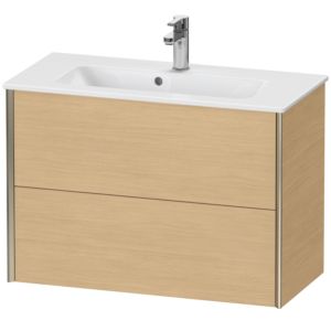 Duravit XViu meuble sous-vasque XV41790B130 81 x 56 x 39 cm, Eiche natur , 2 tiroirs, suspendu, champagne mat