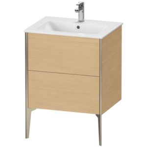 Duravit XViu Waschtisch-Unterschrank XV44810B130 61 x 59,4 x 48 cm, Eiche natur, 2 Auszüge, stehend, champagner matt