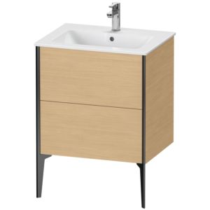 Duravit XViu meuble sous-vasque XV44810B230 61 x 59,4 x 48 cm, Eiche natur , debout, noir mat