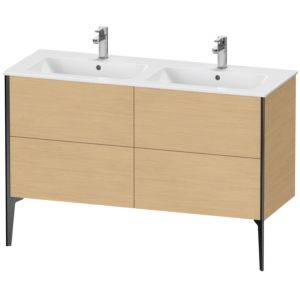Duravit XViu meuble sous-vasque XV44850B230 128x48x59,4cm, 4 coulissants, debout, noir mat, Eiche natur