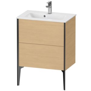 Duravit XViu Waschtisch-Unterschrank XV44880B230 61 x 59,4 x 39 cm, Eiche natur, 2 Auszüge, stehend, schwarz matt