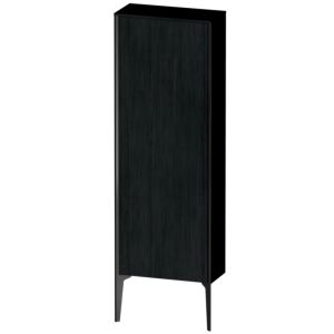 Duravit XViu Halbhochschrank XV1316LB216 50x133x24cm, 1 Tür, schwarz matt, Anschlag links, Eiche schwarz