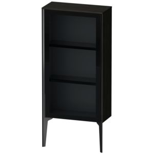 Duravit XViu Halbhochschrank XV1361LB216 50x24x89cm, Glastür, schwarz matt, Tür links, Eiche schwarz