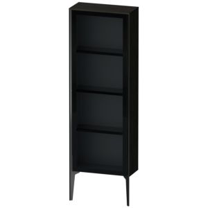 XViu Duravit high cabinet XV1366LB216 50x24x133cm, glass door, matt black, door on the left, Eiche schwarz