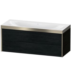 Duravit XViu meuble sous-vasque XV4617NB116P 120x48cm, 2 tiroirs, sans trou pour robinet, champagne mat, Cadres P, Eiche schwarz
