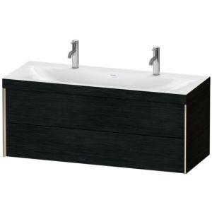 Duravit XViu meuble sous-vasque XV4618OB116C 120x48cm, 2 tiroirs, champagne mat, Cadres C, Eiche schwarz