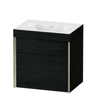 Duravit XViu Waschtisch-Unterschrank XV4630NB116C 45x33,3cm, 1 Tür, links, ohne Hahnloch, champagner matt, Rahmen C, Eiche schwarz