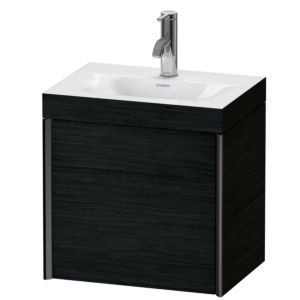 Duravit XViu Waschtisch-Unterschrank XV4630OB216C 45x33,3cm, 1 Tür, links, 1 Hahnloch, schwarz matt, Rahmen C, Eiche schwarz