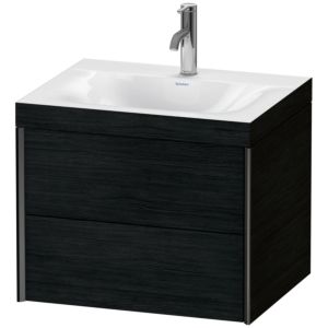 Duravit XViu vasque XV4614OB216C 60x48cm, 2 tiroirs, 2000 , noir mat, Cadres C, Eiche schwarz