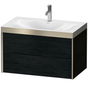 Duravit XViu vasque match4 XV4615OB116P 80x48cm, 2 tiroirs, 2000 , champagne mat, Cadres P, Eiche schwarz