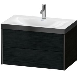 Duravit XViu vasque XV4615OB216P 80x48cm, 2 tiroirs, 2000 , noir mat, Cadres P, Eiche schwarz