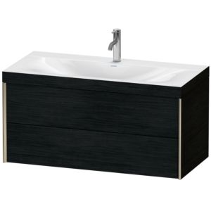 Duravit XViu vasque match4 XV4616OB116C 100x48cm, 2 tiroirs, 2000 , champagne mat, Cadres C, Eiche schwarz