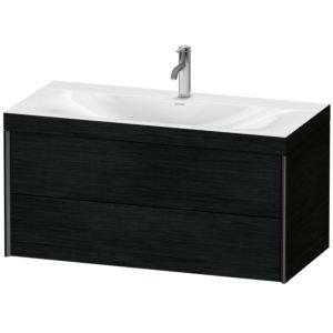 Duravit XViu vasque XV4616OB216C 100x48cm, 2 tiroirs, 2000 , noir mat, Cadres C, Eiche schwarz