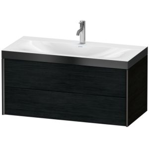 Duravit XViu vasque XV4616OB216P 100x48cm, 2 tiroirs, 2000 , noir mat, Cadres P, Eiche schwarz