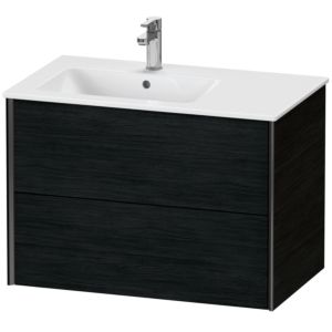 Duravit XViu Waschtisch-Unterschrank XV41580B216 81x48x56cm, 2 Schubkästen, Becken links, schwarz matt, Eiche schwarz