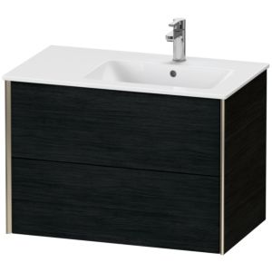 Duravit XViu vanity unit XV41590B116 81x48x56cm, 2 drawers, basin on the right, matt champagne, Eiche schwarz